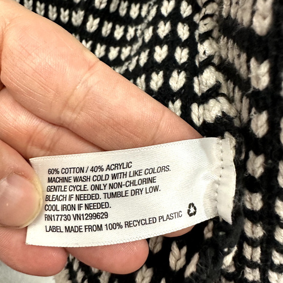 Knox Rose Cardigan Womens XS Black Open Front Oversized Fringe Boho Western - Picture 5 of 7